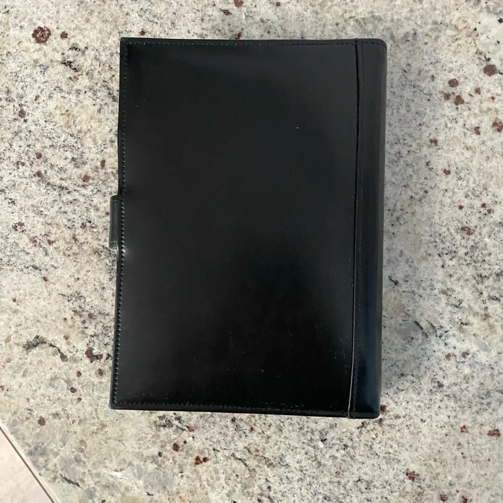 Waterford black leather refillable agenda book